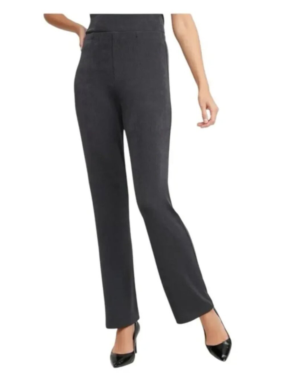 Chico's Travelers Black Liquid Knit Straight Leg Pant Size 2